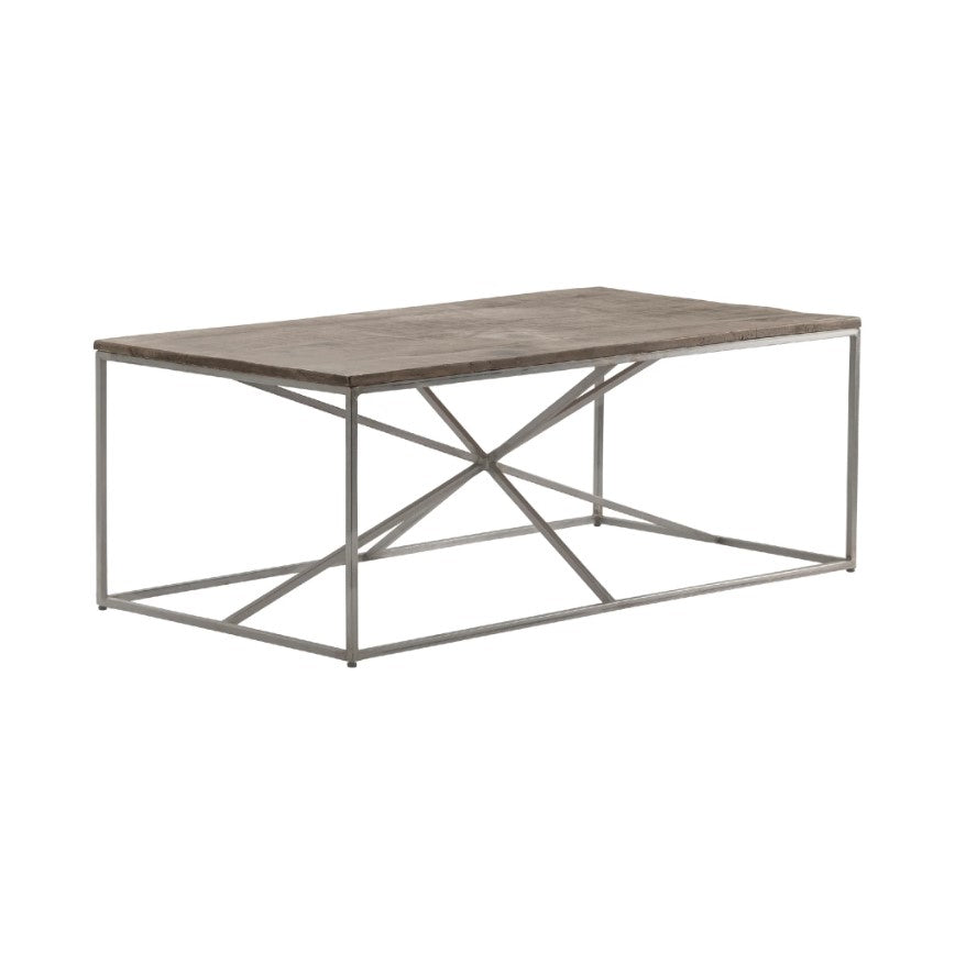 Crestview Collection Bengal Manor 48" x 26" x 18" Occasional Mango Wood And Iron Rough Asterisk Rectangle Console Table