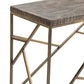 Crestview Collection Bengal Manor 51" x 15" x 32" Occasional Mango Wood Rectangle Console Table with Crazy Cut Iron In Aged Gold Finish In Burnished Ebony Finish