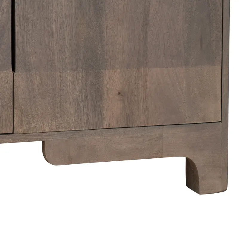 Crestview Collection Bengal Manor 70" x 18" x 34" 2-Tone 4-Door Rustic Gray Mango Wood Sideboard