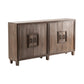 Crestview Collection Bengal Manor 72" x 14" x 37" 4-Door Rustic Brown Mango Wood Frame Detail Rough Hewn Sideboard