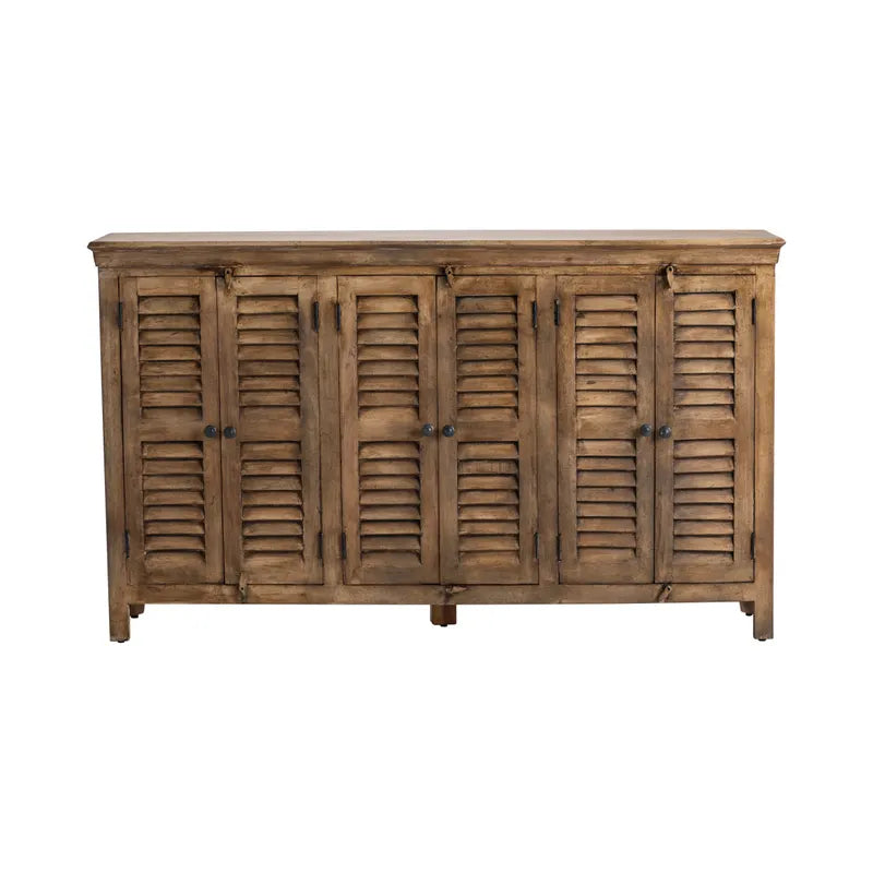 Crestview Collection Bengal Manor 72" x 16" x 42" 6-Door Rustic Brown Mango Wood Sideboard