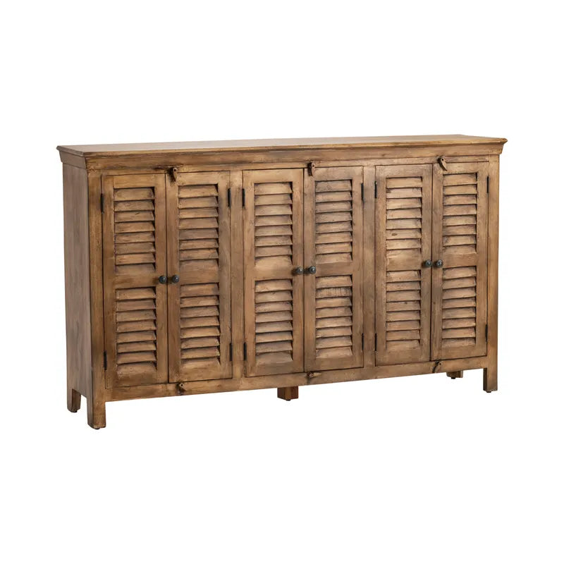 Crestview Collection Bengal Manor 72" x 16" x 42" 6-Door Rustic Brown Mango Wood Sideboard