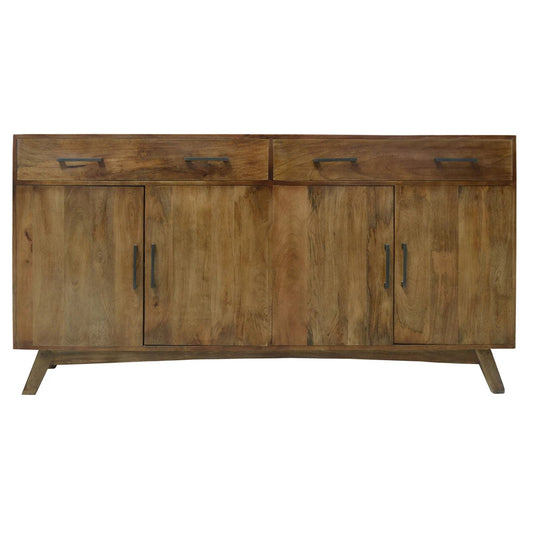 Crestview Collection Bengal Manor 72" x 17" x 37" 2-Drawer 4-Door Transitional Mango Wood Dovetail Case Sideboard In Heritage Finish
