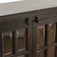 Crestview Collection Bengal Manor 94" x 16" x 42" 6-Door Transitional Dark Brown Acacia Wood Large Window Pane Sideboard