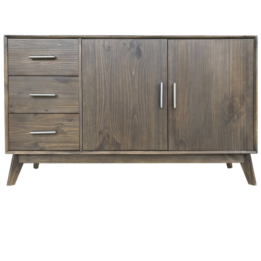 Crestview Collection Blackwell 63" x 18" x 37" 3-Drawer 2-Door Traditional Brown Wood Sideboard