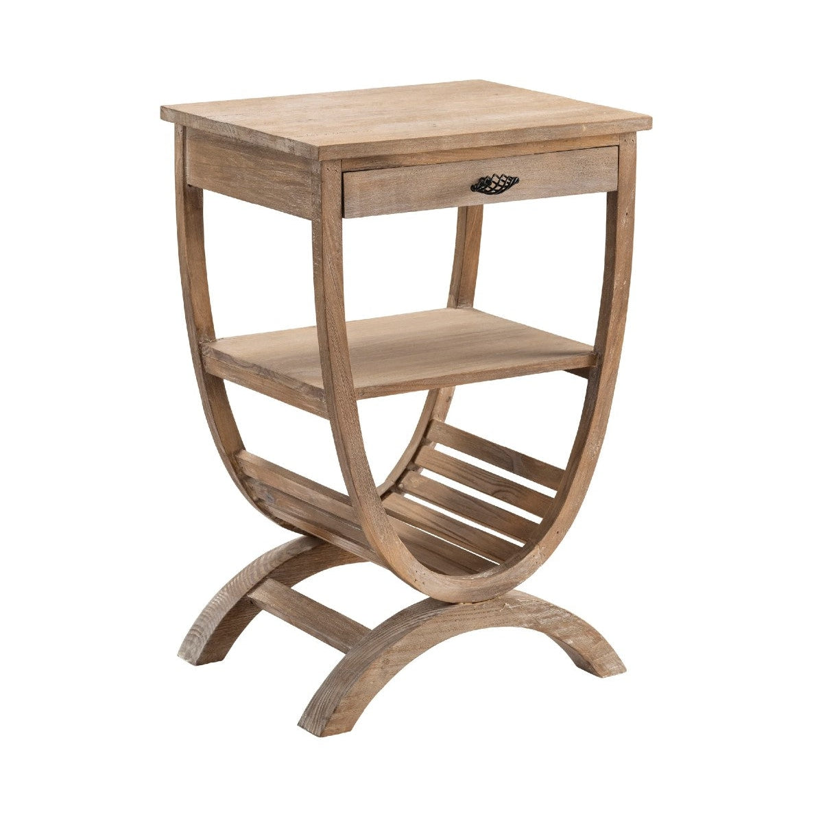 Crestview Collection Blondelle 20" x 16" x 30" Rustic Wood Accent Table In Blond Wood Finish
