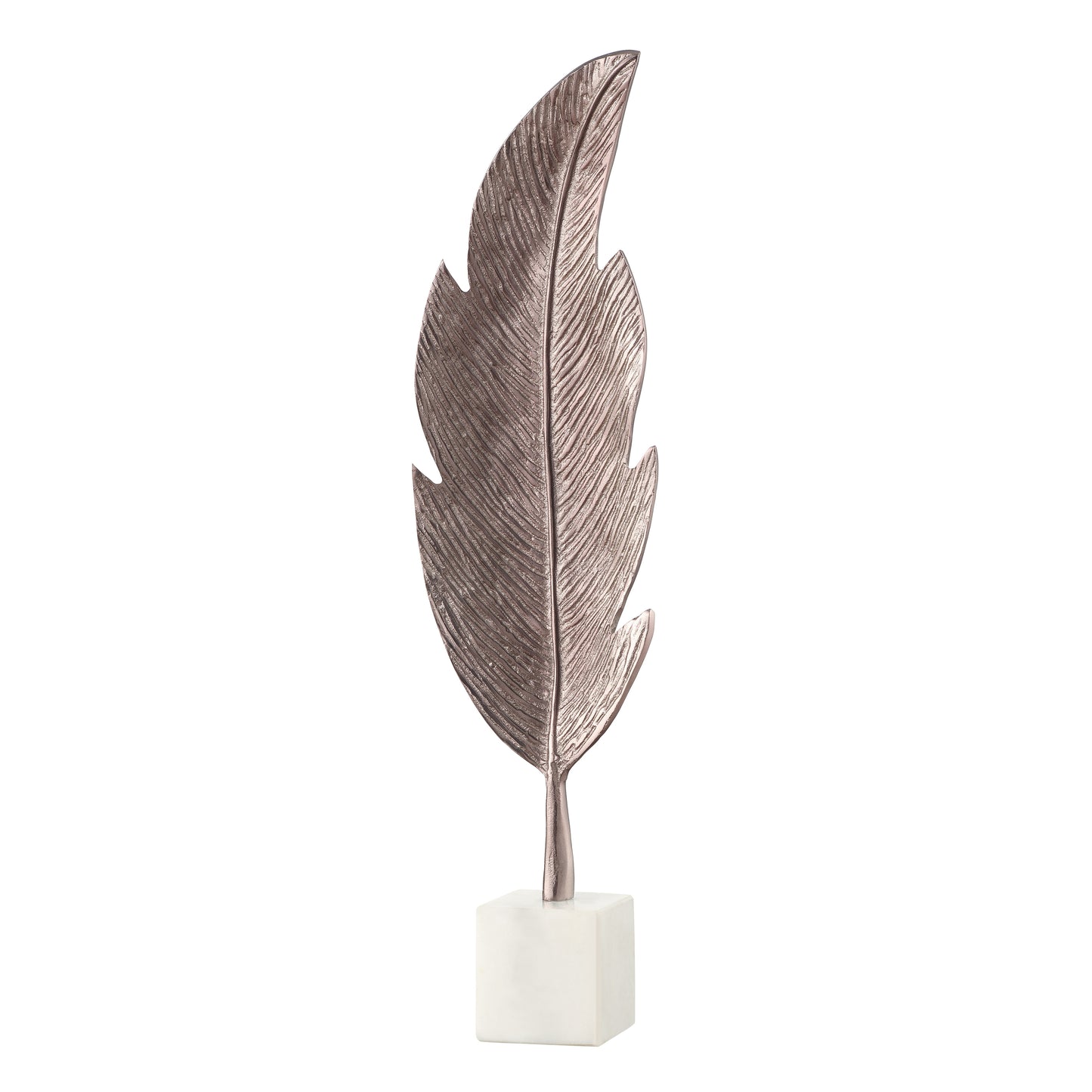 Crestview Collection Blythe 7" x 4" x 27" Transitional Aluminum And Marble Large Sculpture II In Bronze and White Finish