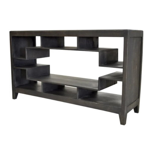 Crestview Collection Butler 60" x 16" x 34" Transitional Metal And Wood Console In Dark Brown Finish