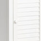 Crestview Collection Cape May 13" x 19" x 24" Traditional Wood Shutter Door and 1-Pull Shelf Chairside Table In Cottage White Finish