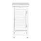Crestview Collection Cape May 13" x 19" x 24" Traditional Wood Shutter Door and 1-Pull Shelf Chairside Table In Cottage White Finish