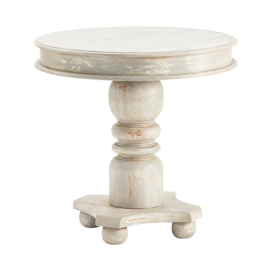 Crestview Collection Castleberry 30" x 30" x 30" Rustic Wood Accent Table In Weathered Gray Finish