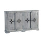 Crestview Collection Castleberry 68" x 13" x 40" 4-Drawer Rustic Weathered Gray Wood Sideboard