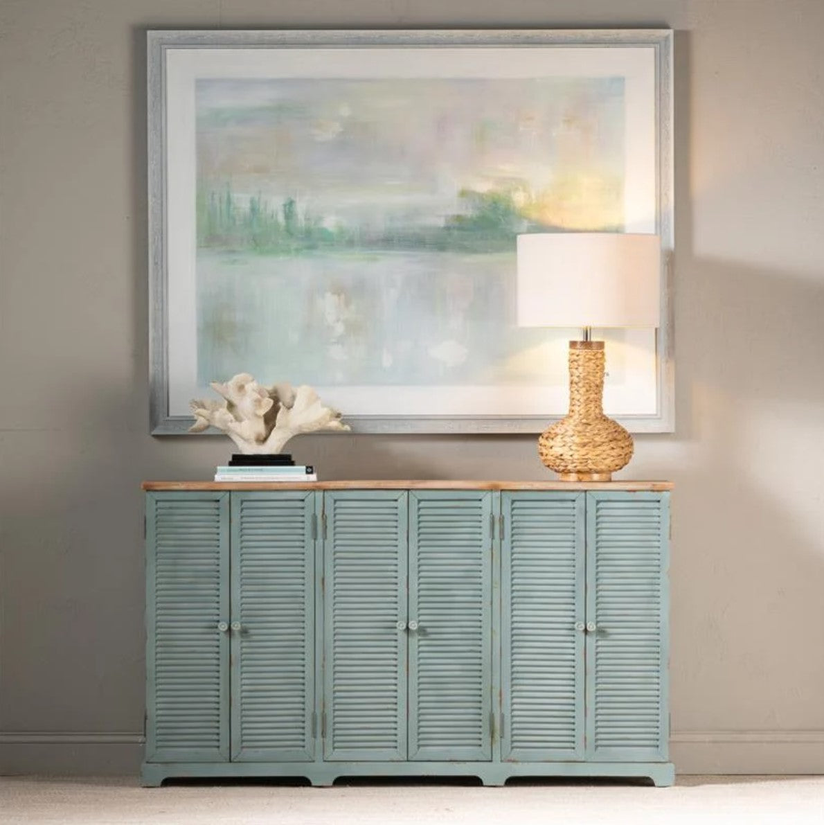 Sideboard with deals louvered doors