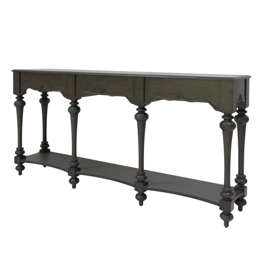 Crestview Collection Courtland 76" x 16" x 36" Traditional Wood Console In Dark Brown Finish
