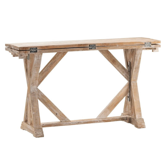 Crestview Collection Daphne 54" x 32" x 31" Rustic Unfinished Wood Console Table