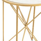 Crestview Collection Darby 20" x 20" x 24" Modern Marble And Iron Accent Table In White and Gold Finish