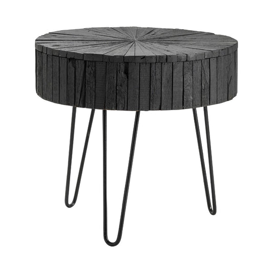 Crestview Collection Drummond 24" x 24" x 22" Occasional Metal And Wood End Table In Ebony Finish