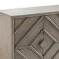 Crestview Collection Emerson 74" x 18" x 38" 4-Door Transitional Gray Oak Wood Diamond Design Sideboard