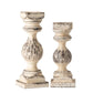 Crestview Collection Emory 14" & 16" 2-Piece Traditional Resin Candle Holder In Antique White Finish