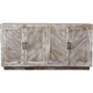 Crestview Collection Fairfax 72" x 16" x 38" 4-Door Rustic Brown Wood Tambour Sideboard