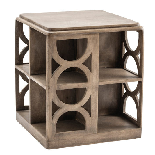 Crestview Collection Fletcher 23" x 23" x 27" Rustic Wood Accent Table In Natural Wood Finish