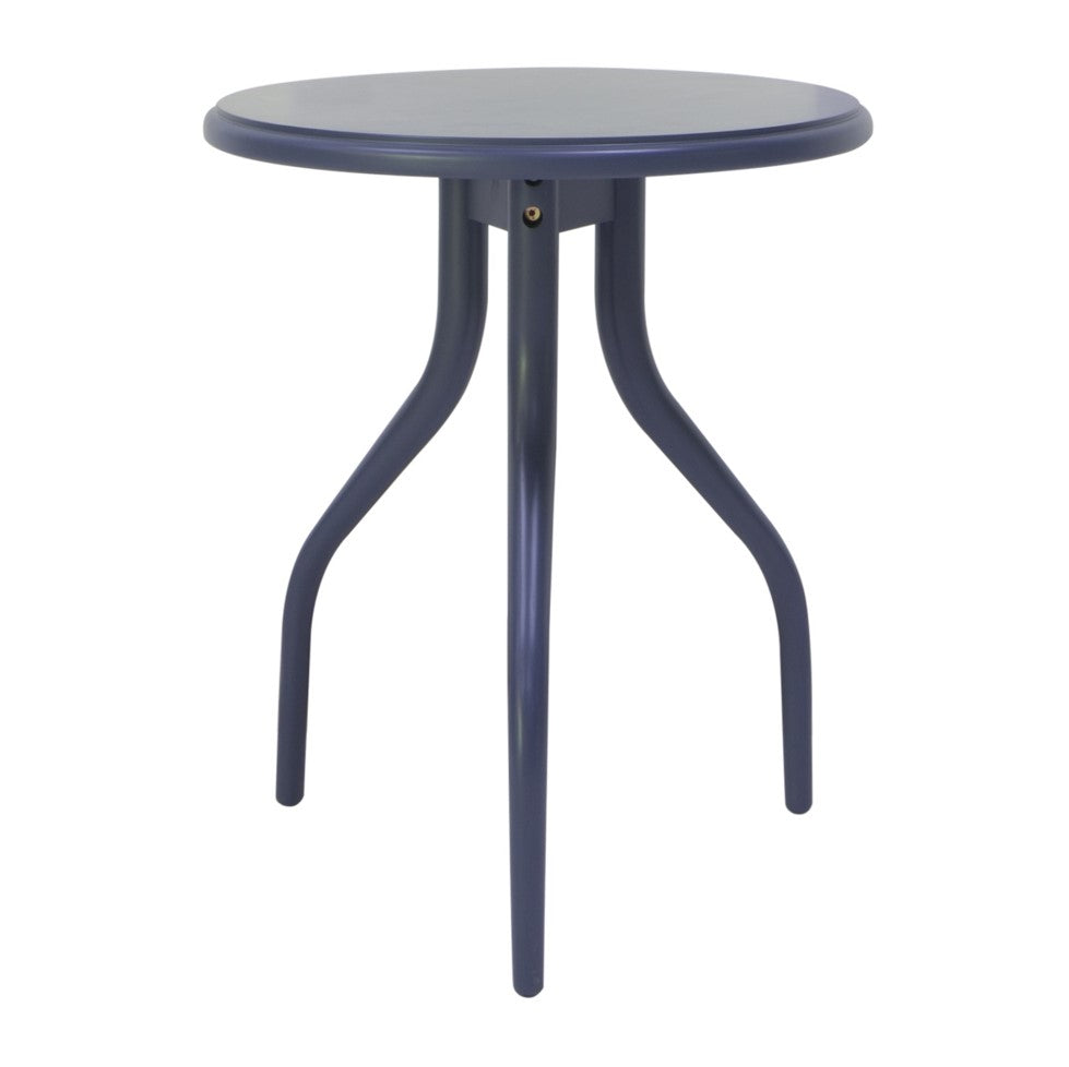 Crestview Collection Grand Bay 20" x 20" x 23" Transitional Wood Tri-Shaped Leg Accent Table In Indigo Blue Finish