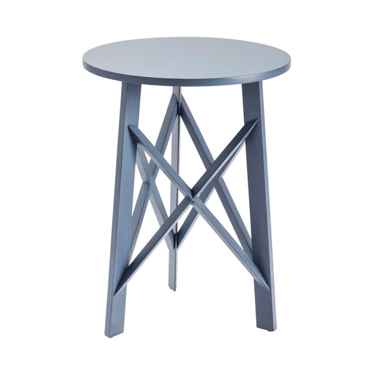 Crestview Collection Harbor Town 20" x 20" x 26" Coastal Wood Accent Table In Blue Finish