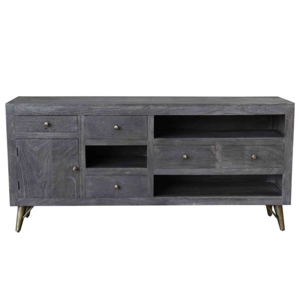 Crestview Collection Harrison 68" x 15" x 32" Transitional Wood Console In Dark Brown Finish