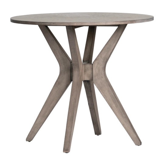 Crestview Collection Hawthorne Estate 18” x 14” x 28” Transitional Maple Driftwood Round Accent Table In Gray Wash Finish
