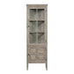 Crestview Collection Hawthorne Estate 22" x 15" x 68" 2-Door 2-Shelf Traditional Wood And Glass Curio In Ash Finish