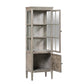 Crestview Collection Hawthorne Estate 22" x 15" x 68" 2-Door 2-Shelf Traditional Wood And Glass Curio In Ash Finish