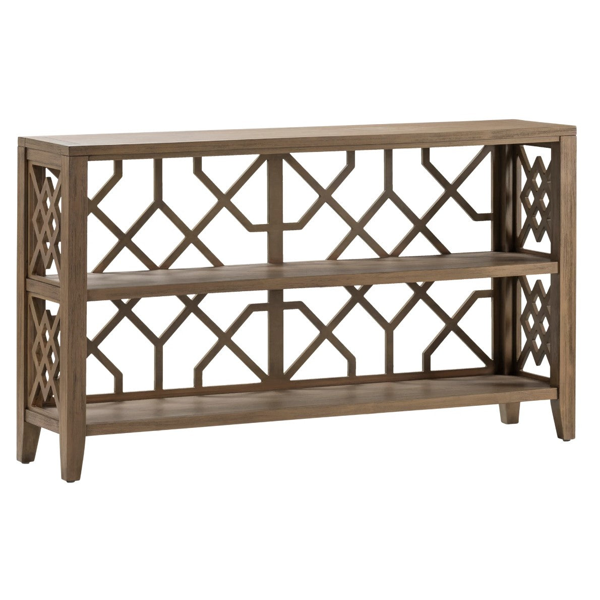 Crestview Collection Hawthorne Estate 56" x 13" x 32" Traditional Wood Open Fretwork Console In Dayton Finish