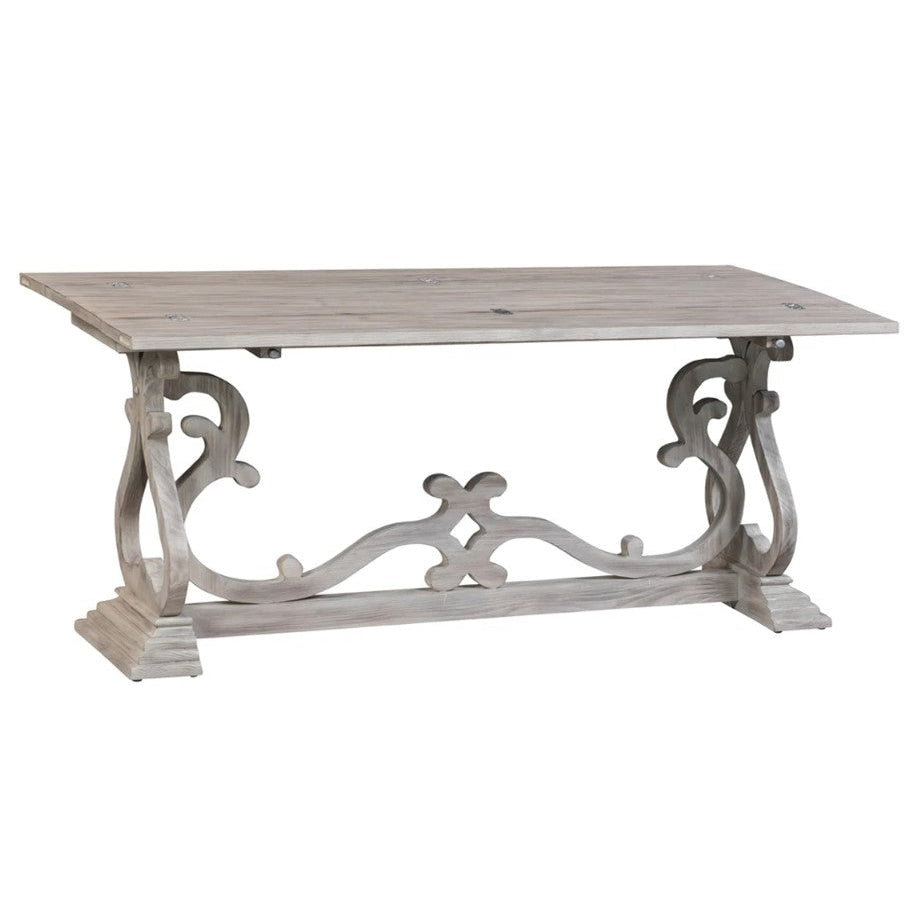 Crestview Collection Hawthorne Estate 60" x 32" x 30" Traditional Wood Flip-Out Console Table In Brushed Gray Finish