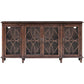 Crestview Collection Hawthorne Estate 70" x 15" x 35" 4-Door Traditional Wood Breakfront Sideboard With Open Fretwork In Heritage Finish