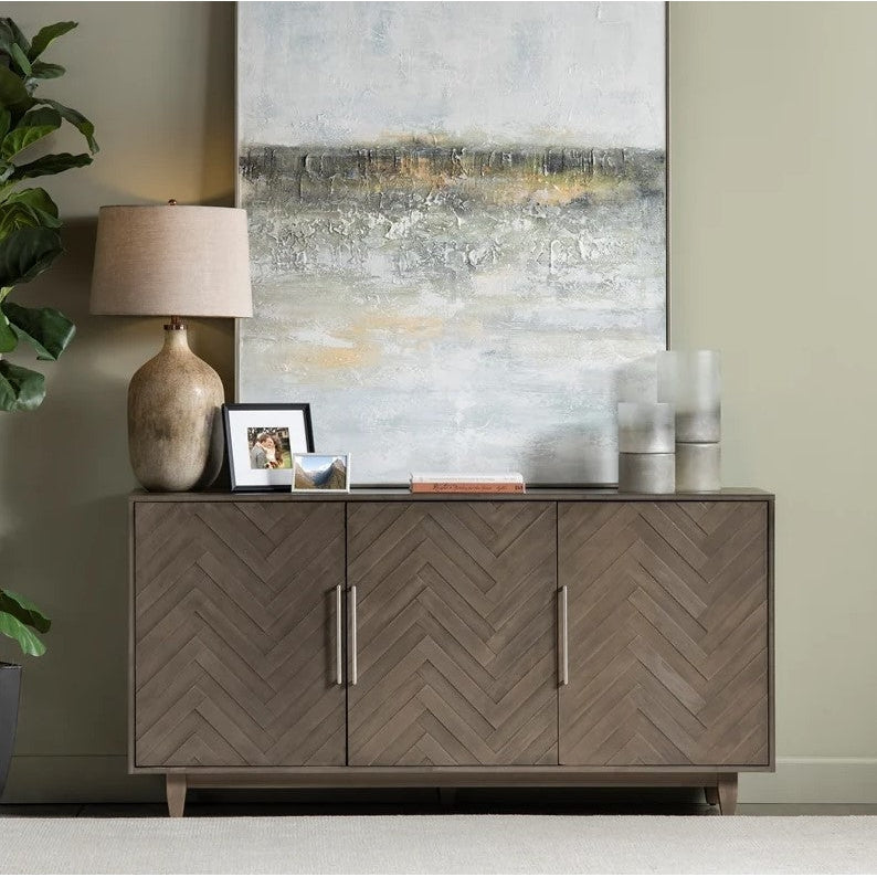 Crestview Collection Hawthorne Estate 3 Door Chevron Pattern Sideboard