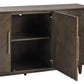 Crestview Collection Hawthorne Estate 70" x 18" x 36" 3-Door Traditional Wood Chevron Pattern Sideboard In Charcoal Gray Finish