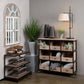 Crestview Collection Industria 41" x 16" x 39" 3-Layer 9-Cube Rustic Unfinished Metal And Wood Open Drawer Storage Chest