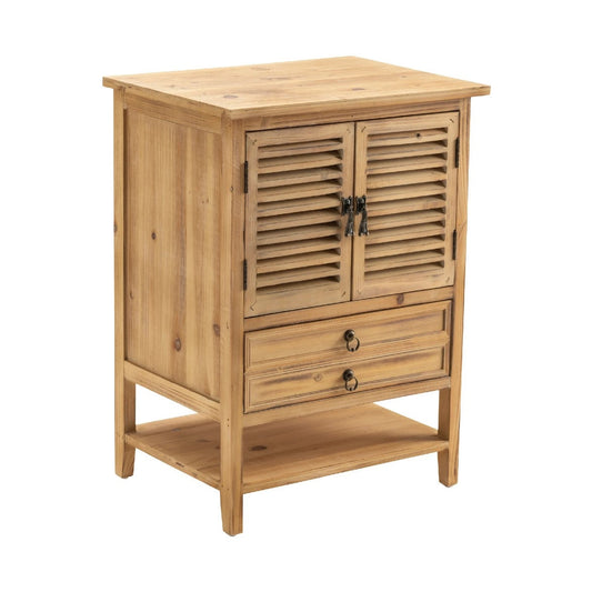 Crestview Collection Jackson 21" x 16" x 28" 2-Door Rustic Wood Bedside Accent In Weathered Oak Finish