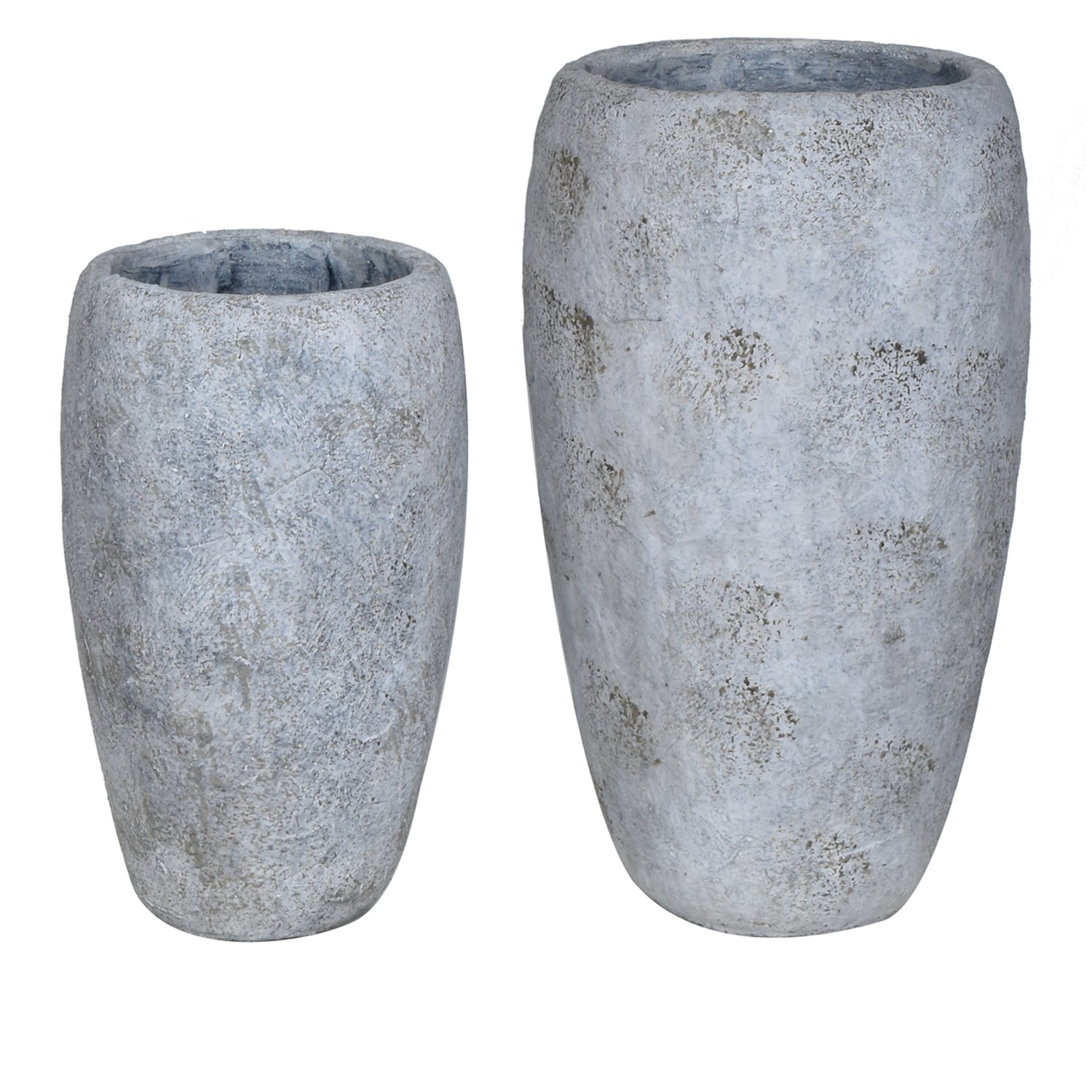 Crestview Collection La Palata 14" & 11" 2-Piece Transitional Concrete Vase In Natural Concrete Finish