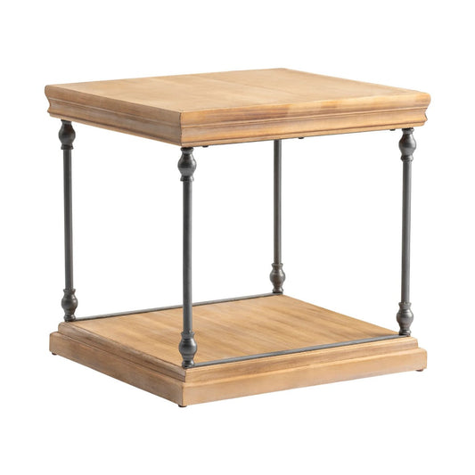 Crestview Collection La Salle 23" x 25" x 24" Occasional Metal And Wood End Table In Natural Finish