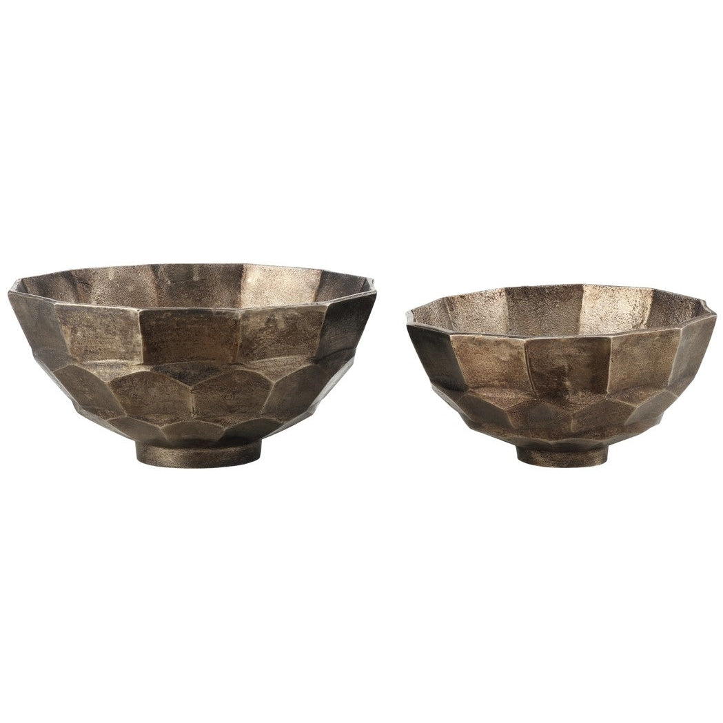Crestview Collection Lark 6" & 5" 2-Piece Transitional Aluminum Bowl In Bronze Finish