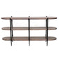 Crestview Collection Malibu 64" x 16" x 32" Rustic Metal And Wood Console Table In Brown Wood and Black Finish
