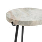 Crestview Collection Maxwell 18" x 18" x 23" Modern Marble And Iron Accent Table In Marble and Black Finish