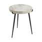 Crestview Collection Maxwell 18" x 18" x 23" Modern Marble And Iron Accent Table In Marble and Black Finish