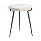 Crestview Collection Maxwell 18" x 18" x 23" Modern Marble And Iron Accent Table In Marble and Black Finish