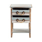 Crestview Collection Nantucket 18" x 13" x 26" 2-Drawer Coastal Wood And Rope Accent Table In Weathered Wood Finish