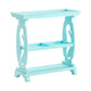 Crestview Collection Oceanside 35" x 14" x 34" Coastal Wood Console Table In Light Blue Finish