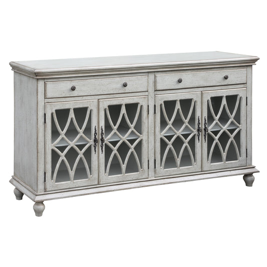 Crestview Collection Paxton 72" x 18" x 39" 2-Drawer 4-Door Traditional Pale Gray Wood Sideboard