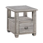 Crestview Collection Pembroke 21" x 23" x 24" 1-Drawer Occasional Plantation Recycled Pine Rectangle End Table In White Wash Finish