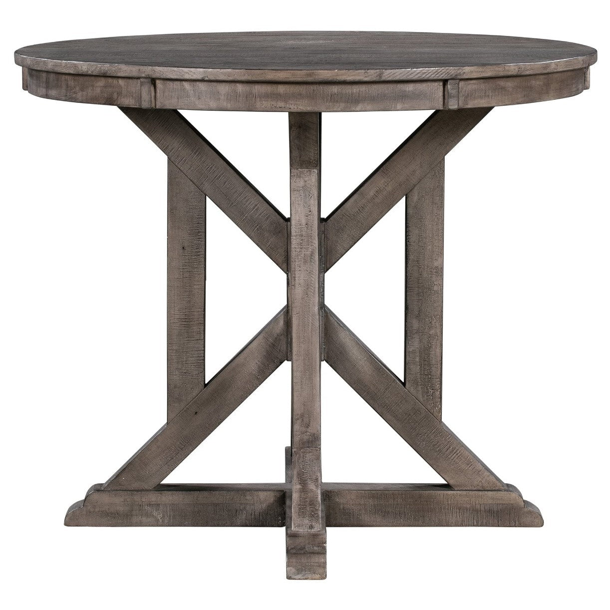 Crestview Collection Pembroke 36" x 36" x 30" Traditional Plantation Recycled Pine Wood Accent Table In Distressed Gray Finish